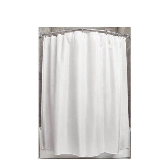 Idesign 78”X 54” White Solid Shower Curtain Polyester Waffle Texture Carlton NEW - Picture 4 of 9